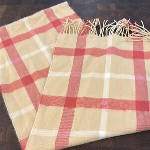 Plaid Tan and Red Scarf